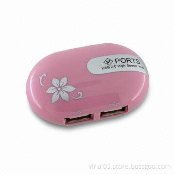 USB2.0 4-Port Hub with Cable and True Plug-and-play
